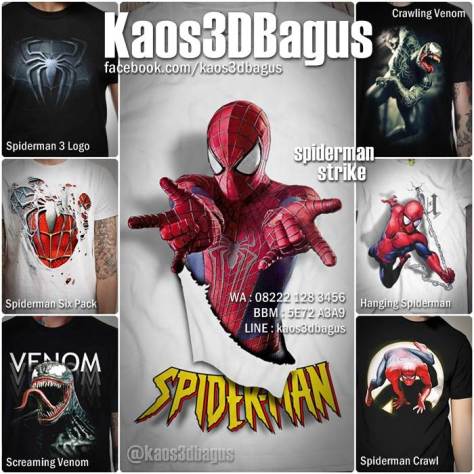 Kaos3D, Kaos SPIDERMAN 3D, Kaos The Amazing Spiderman 3D, Kaos Film SPIDERMAN, Kaos VENOM 3D, Kaos 3D Bagus, Kaos 3D Umakuka, Kaos SUPERHERO 3D