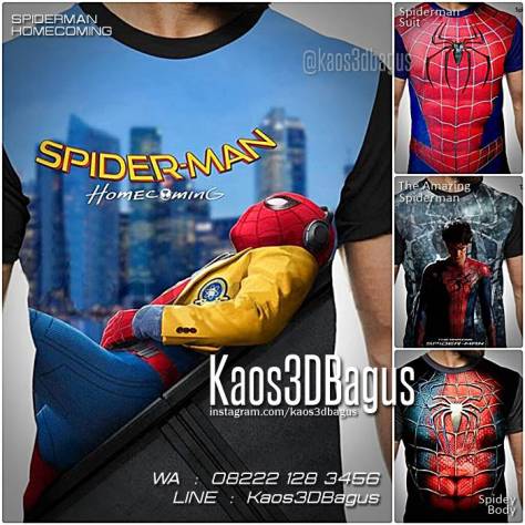 Kaos SPIDERMAN, Kaos Film Spiderman, Kaos The Amazing Spiderman, Spiderman Homecoming